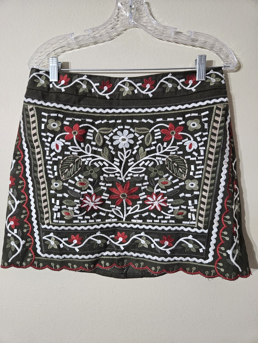 Mi Ami Embroidered Boho Skirt Large
